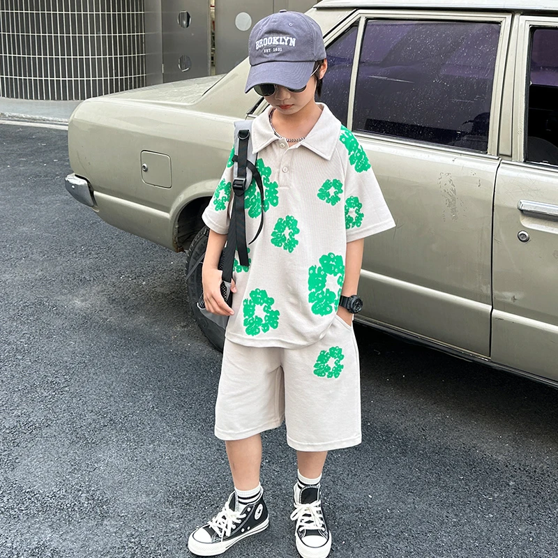 

Kids Clothes Boys Floral Pattern Clothes For Boys Casual Style Boy Clothing Summer Childrens Clothing 6 8 10 12 14