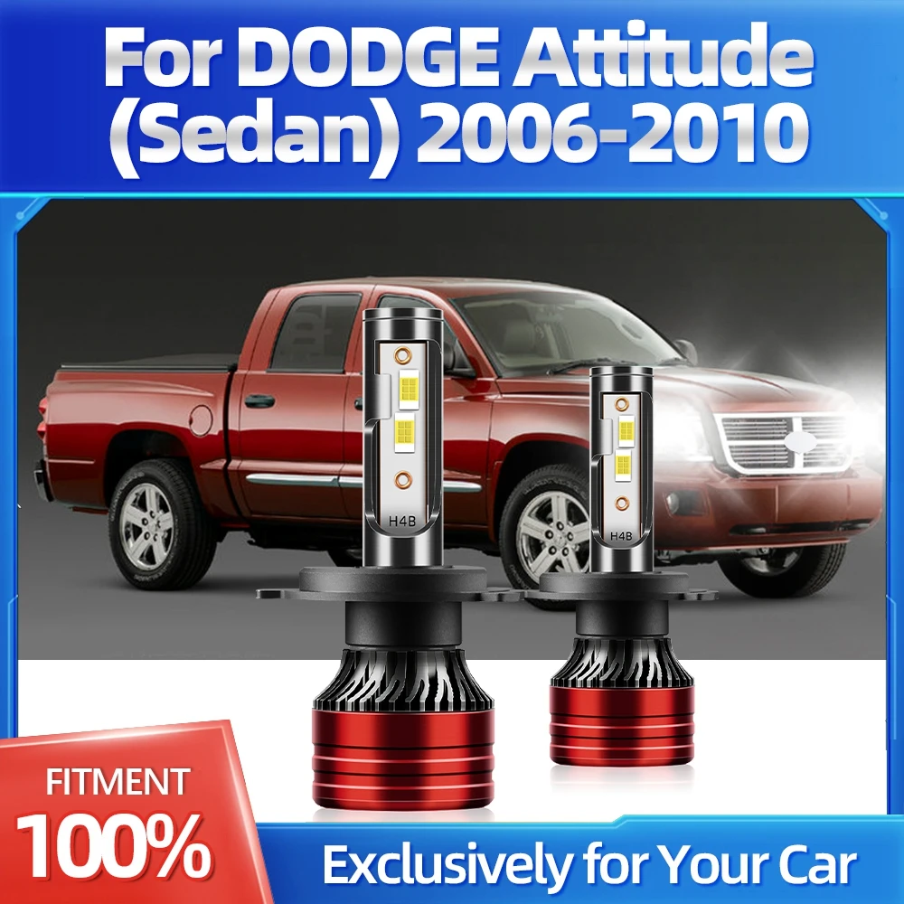 

KINGSOFE 2X Headlight Bulbs White H4 Hight Low 23000LM 300% Brightness IP68 Waterproof For DODGE Attitude (Sedan) 2006-2010