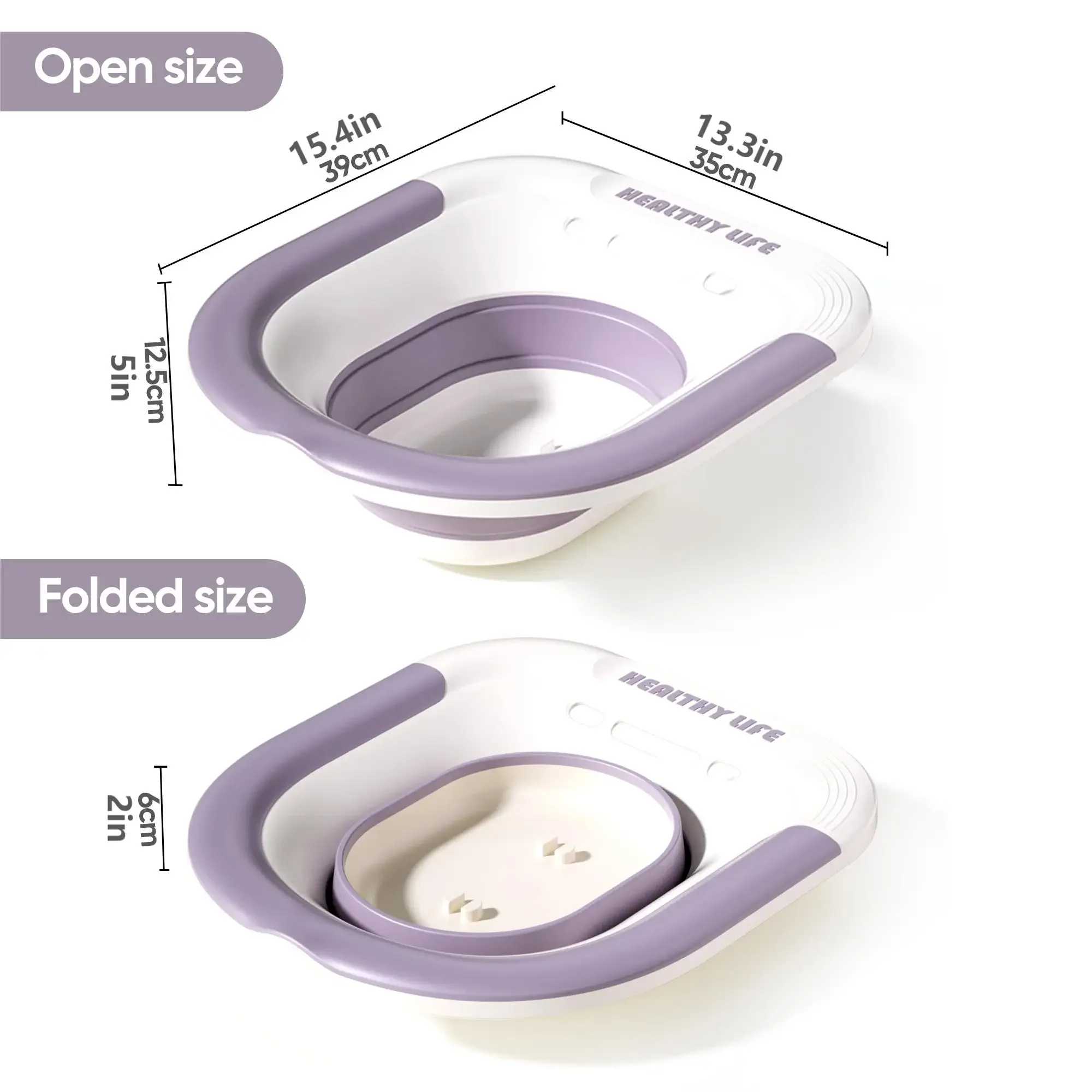 Folding Toilet Sitz Bath for Women Postpartum Perineal Care Soaking Basin Hemorrhoid Relief Wash Tub Portable Design