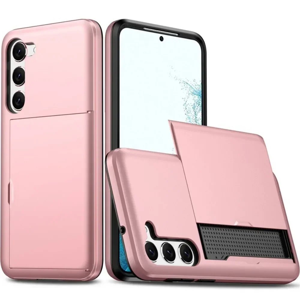 Universal Shockproof Wallet Case with Card Holder Slot - Protective Cover
