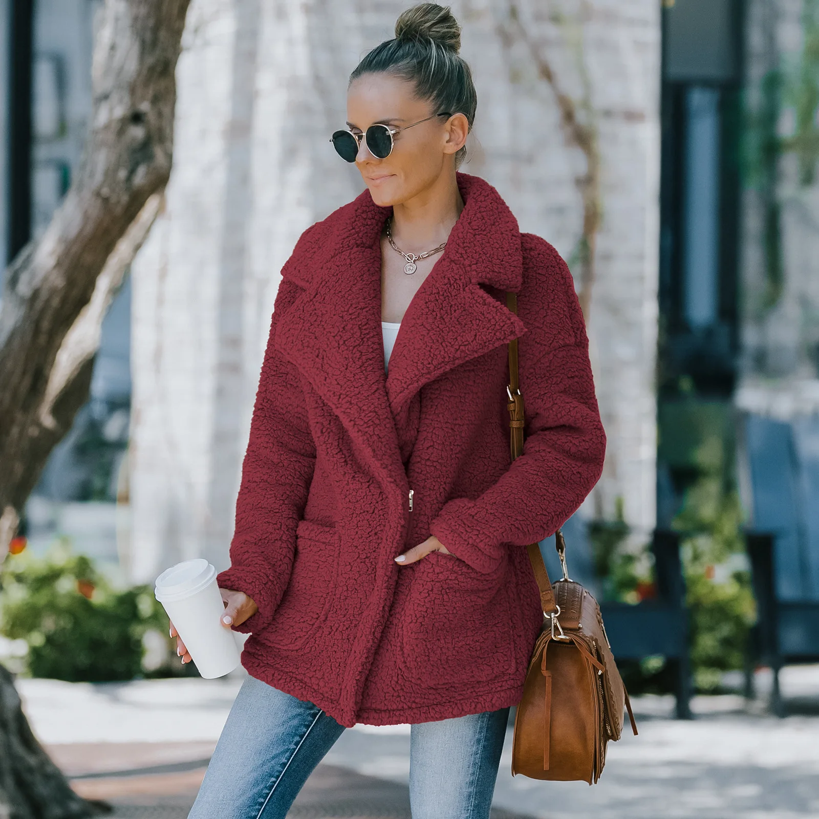Faux Fur Coat Fleece Sweatshirts 