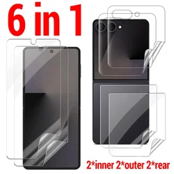 9 - in - 1 Hydrogel Film Soft TPU Screen Protector Set - HD Inner and Outer Rear Protection - Samsung Z Flip 8 (6IN1)