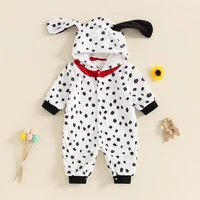Unisex Baby Girls Boy Dalmatian Costume Halloween Costume Infant Hooded Long Sleeve Button Romper Jumpsuit Outfits 2
