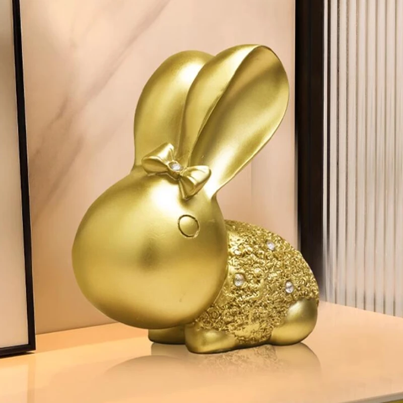 

Украшение из смолы в европейском стиле для гостиной, винного шкафа, крыльца, украшение для дома, милый кролик, фэн-шуй, украшение на удачу