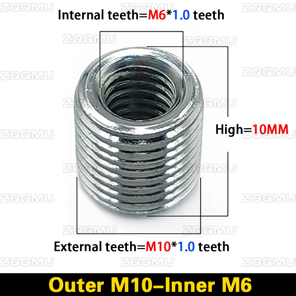 10pcs Inside Outside Thread Adapter Screw Nuts Insert Sleeve Converter Nut Coupler M4 M6 M8 M10 M12 M14 M16 304 Stainless Steel thread adapter hollow tube nut