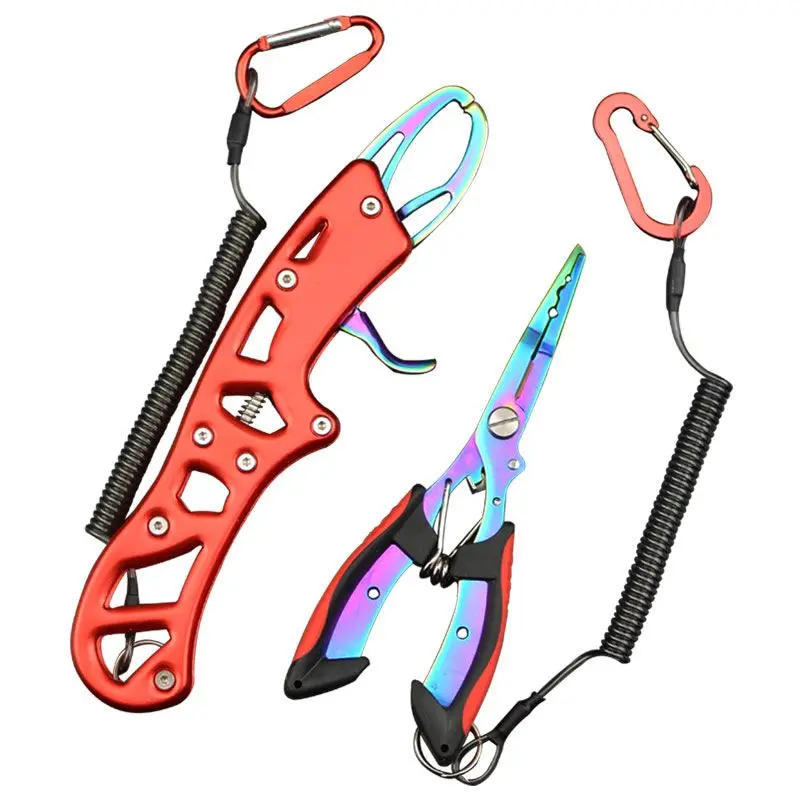 

Plaid Pattern Color Titanium Lure Pliers Gun Handle Fish Controller Set Upper Ring Hook Hook Cut Line Fishing Pliers