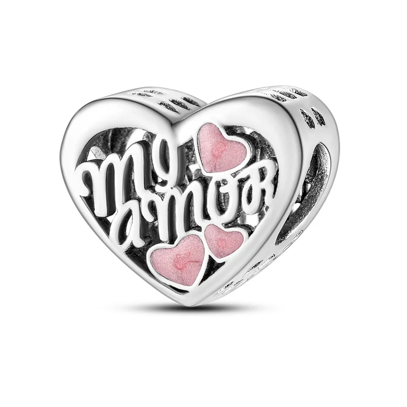 Charm-Perlen aus 925er-Sterlingsilber, Prinzessin-Engel, rosa Serie, Geburtstags-Charm-Perlen, passend für Pan-Original-Armbänder, exquisiter DIY-Schmuck – Detail 32
