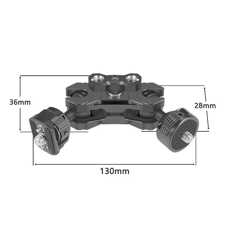 Magic Arm 360 Rotation Double Ball Head with Arri Pin 1/4 3/8 Screw Adapter for