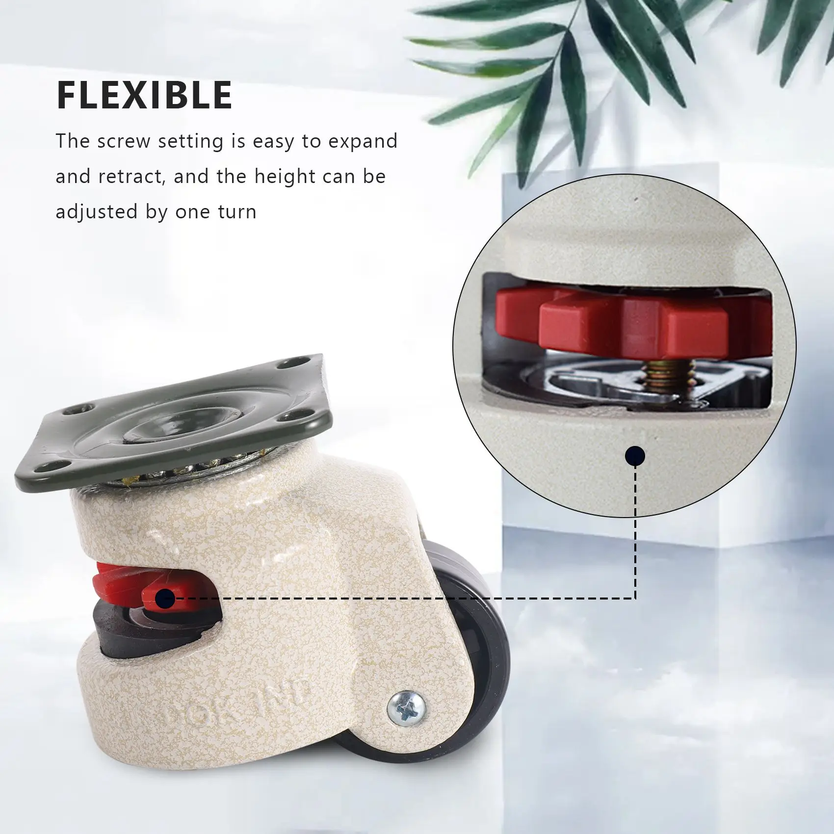 4 Pcs Retractable Leveling Casters Industrial Machine Swivel Caster Castor Wheel for Office Chair Trolley 330 Lbs Capacity 5