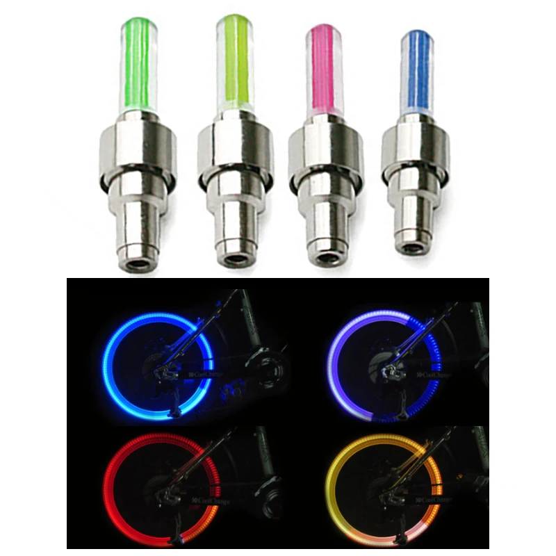 2PCS Car Motorcycle Tire Valve light Bicycle LED Light Tire valve cap