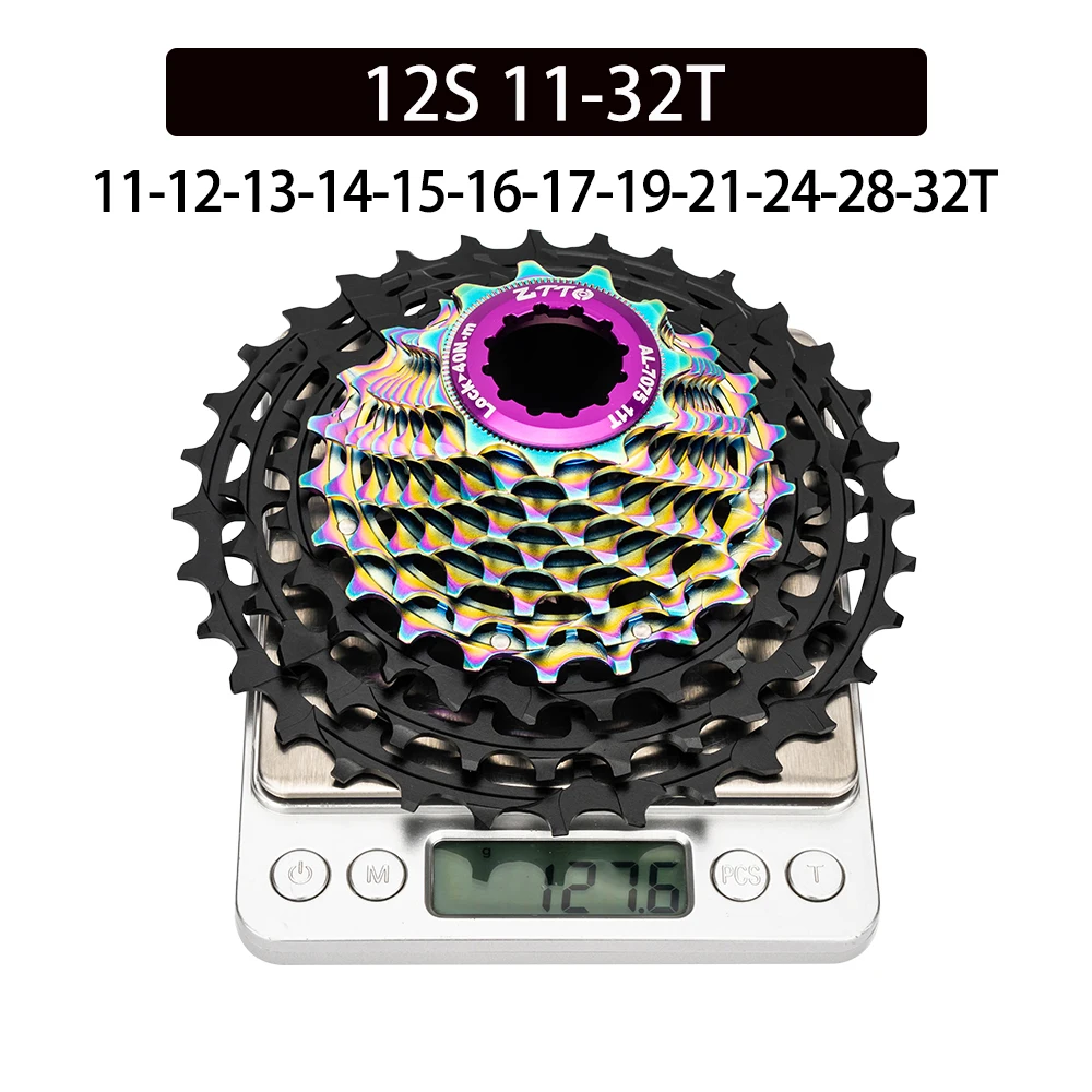 超軽量 139g 12S 11-32T 1〜7速までクロスしてます Ztto-超軽量ブラックスプロケットカセット,12スピードカセット