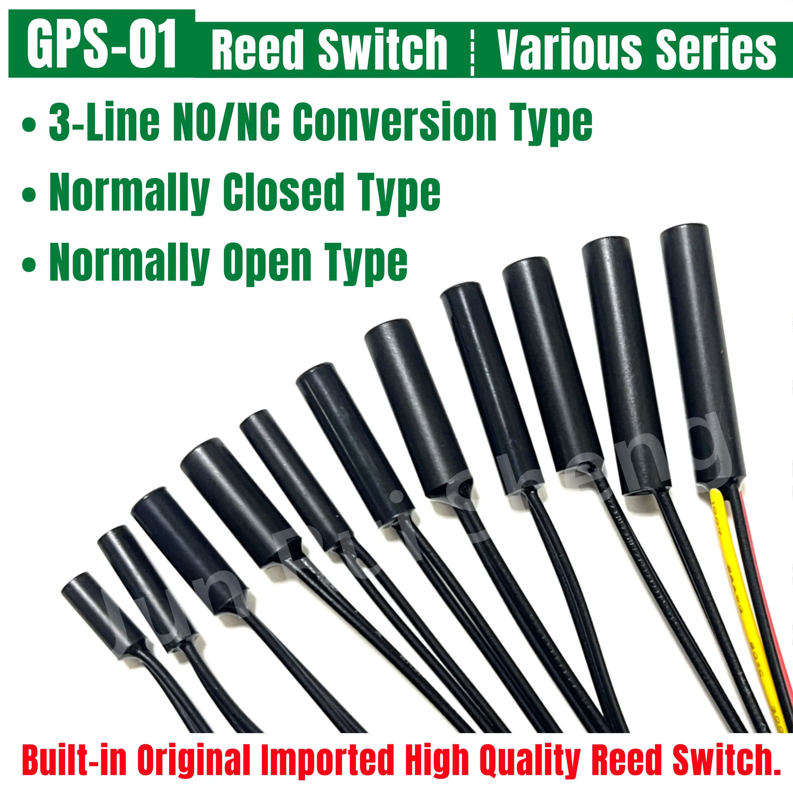 2PCS GPS-01 Reed Switch Tubular 15MM 18MM 20MM 25MM 30/38MM Normally Open Closed NO/NC GPS 01 Magnetic Contact Proximity Sensor magnetic control reed switch sensor