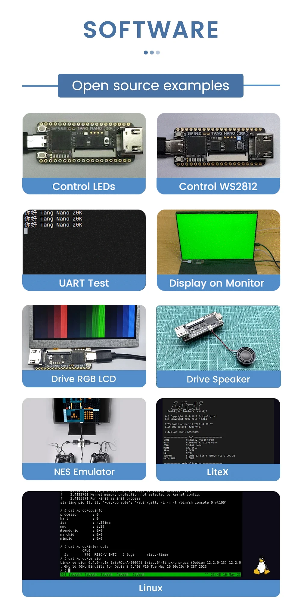 Sipeed Tang Nano 20K Development Board RISC-V Linux Retro Game Player GW2AR-LV18