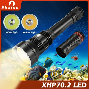 강력한 야외 LED 다이빙 손전등, XHP70.2, 150m, 잠수함 전술 토치, 사진 사냥 물고기 잡이 램프, 신제품