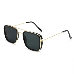 Chic Retro UV Protection Square Sunglasses with Metal Frame (Black)