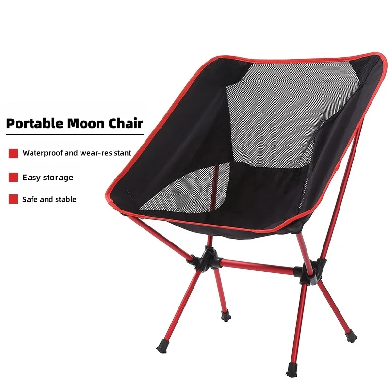 New Outdoor Moon Chair Ultra-Light Folding Camping Chair Portable Leisure Backrest Aluminum Alloy for Backpacking fishing 2