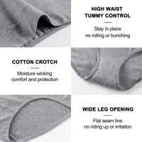 Sous-vêtements taille haute pour femmes, 4 pièces, contrôle du ventre, couverture complète, culotte en coton pour dames, slip extensible doux 5