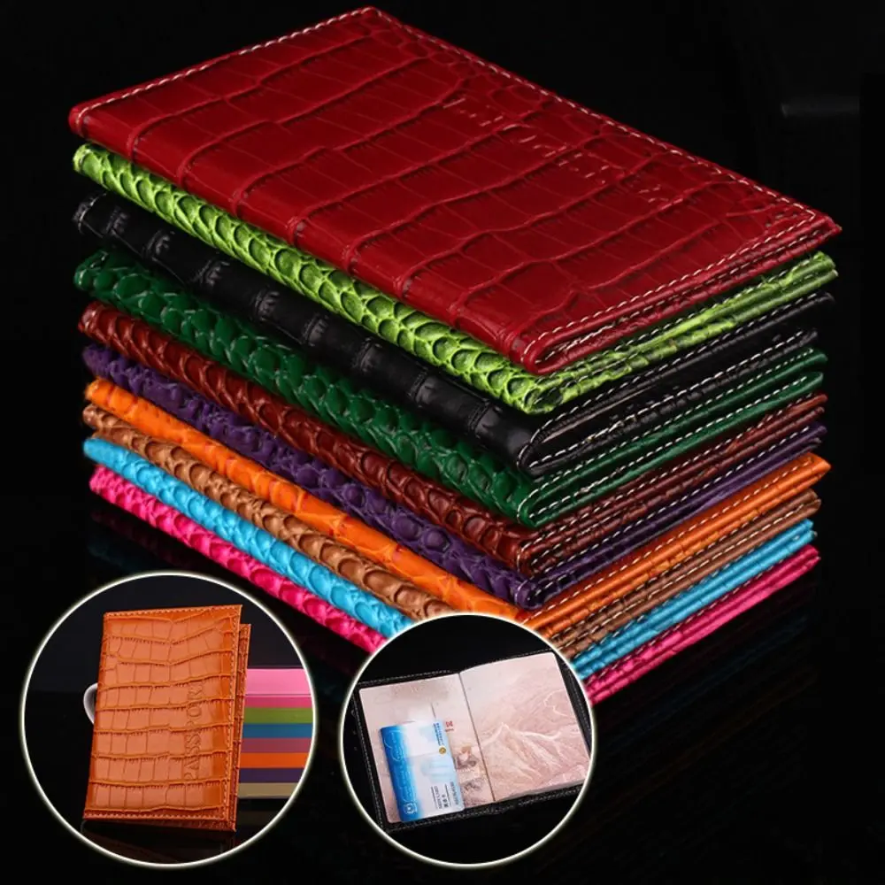 Squisito organizer da viaggio in PU Custodia a portafoglio in coccodrillo Borse Porta passaporto Porta biglietti per documenti Porta biglietti unisex - immagine 3