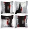 Nordic Red Black Grey Abstract Geometric Linen Pillowcase 60*60 Living Room Sofa Decoration Cushion Cover 40*40 Home Decoration 1