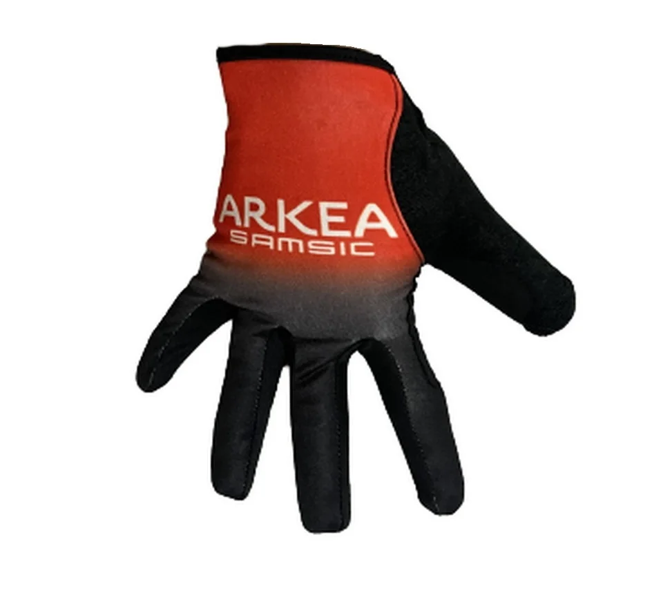 

Зимние флисовые теплые 2023 ARKEA SAMSIC командные красные одна пара полнопальцевых велосипедных трикотажных перчаток для горных дорог Гелевые перчатки