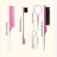 Ensemble de boucles de coiffure pour tout-petits, Topsy Rat Pony Tail Edge Peigne, Outils, Brosse à bord tressé, Accessoires de coiffure pour enfants, Femmes, Bol 6