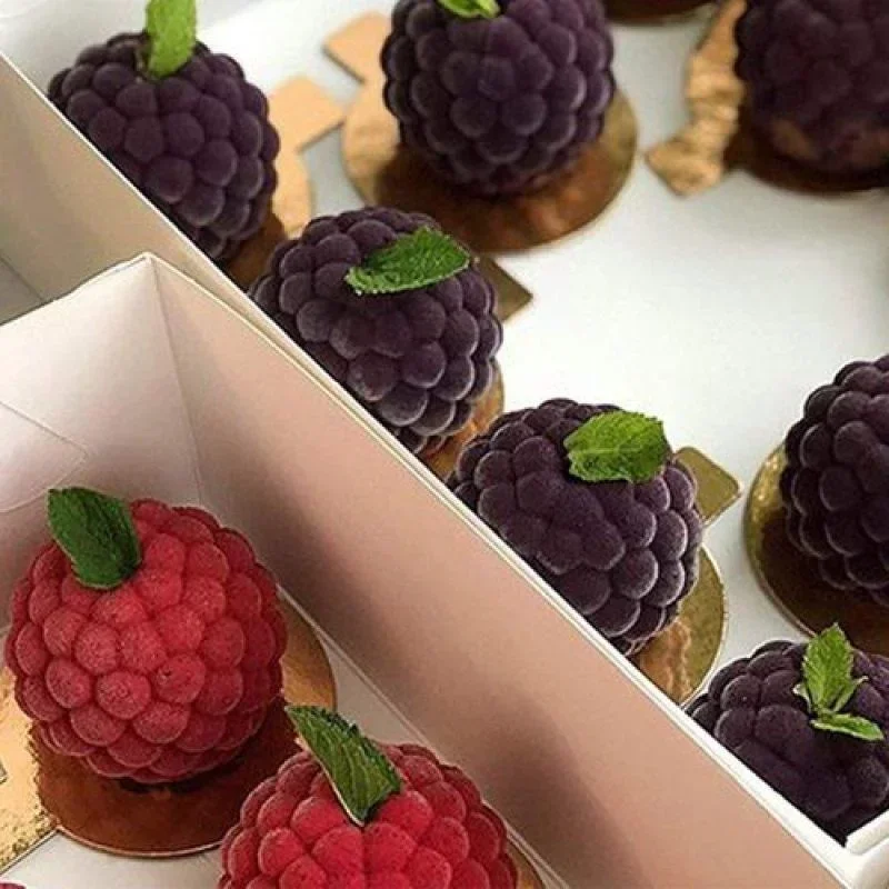 3D Kitchen Baking Tools Molds Raspberry Fruit French Mousse Dessert Diy Baking Mold Cake Mold Artificial Fruit Accessories