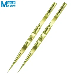 Premium Titanium Alloy Precision Tweezers - Anti - Slip Professional Forceps - 2pcs Full Set