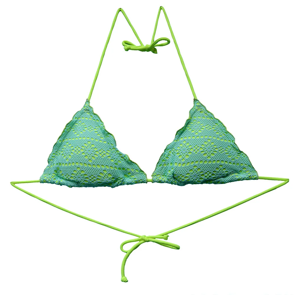 Trigonal Bikini TOP For Women White Swimsuit Sexy Swimwear Brazilian Bathing suits Tops Lace Biquini Trajes De Bano
