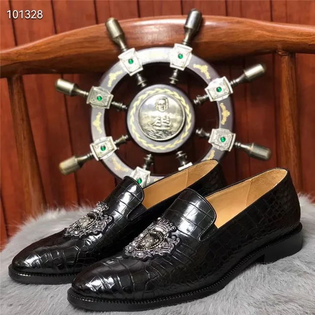 Mocasines Zapatos De Vestir De Cocodrilo Zapatos De Vestir De