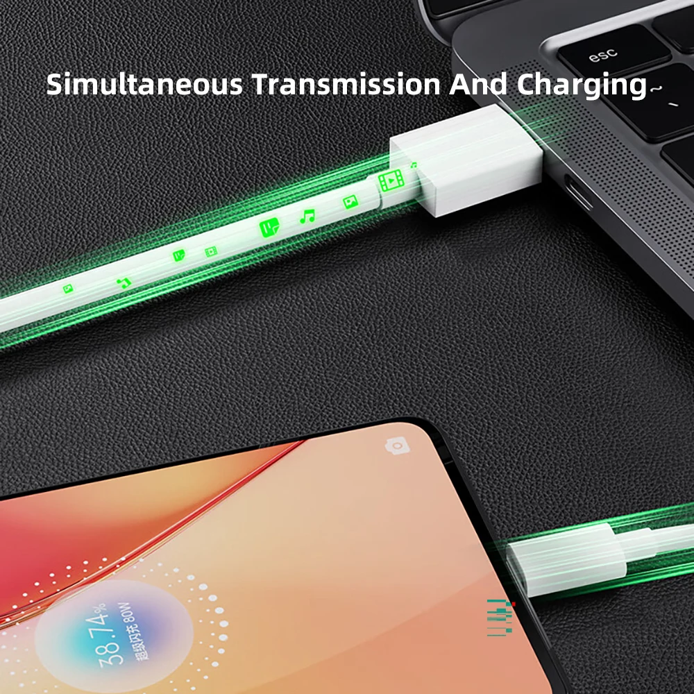 OPPO 100W 타입 C 고속 충전 케이블 USB A to C 와이어 폰 데이터 코드 슈퍼부크 레노 8 7 5g 5 프로 6 라이트 4 파인드 X6 X5 프로용