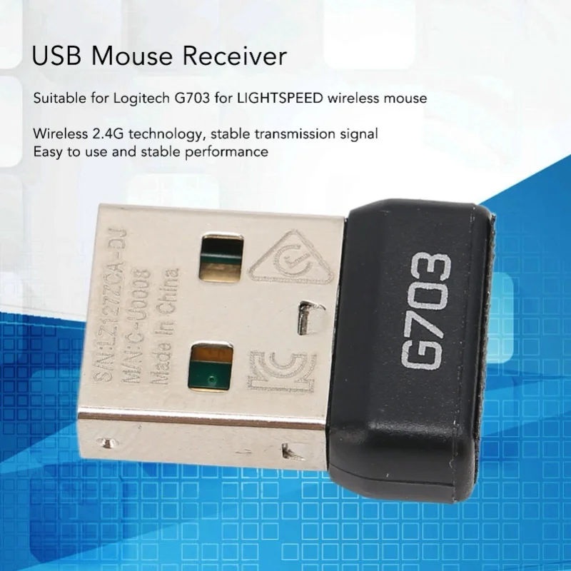 LIGHTSPEED 무선 마우스용 Logitech G703용 USB 마우스 수신기 무선 2.4G 기술 휴대용 마우스 어댑터