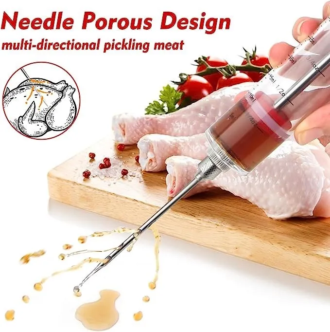 Description Picture 4 of itemFlavor Needle BBQ Meat Syringe Needles Turkey Injector Pork Steak Chicken Sauce Seasoning Injection Kitchen Tools