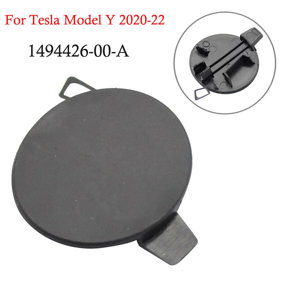 

Covers Tow Hook Cover For Tesla Model Y 2020-22 Inserts 1 Pc 1494426-00-A Accessories Black Bumper Plastic Rear