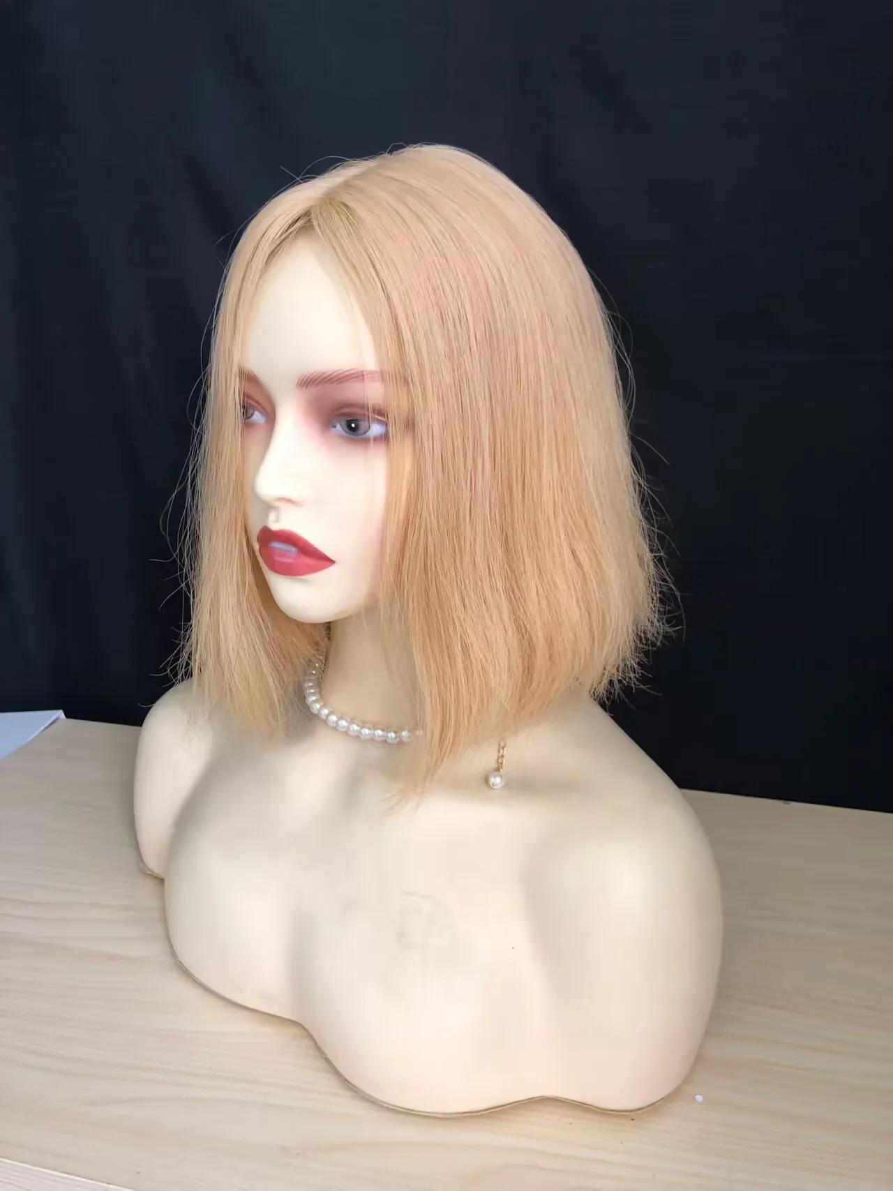 J Topper mono skin top silk top 11&ldquo; cap size 7"*7" blonde virgin hair naturalness One picture one physical object