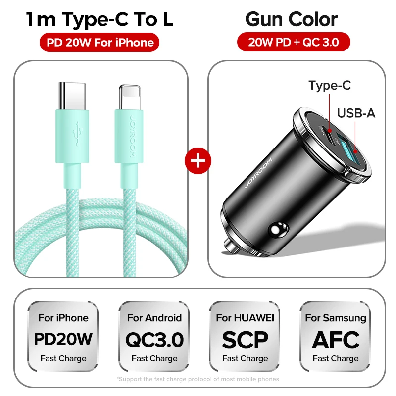 usb c 61w Joyroom Mini Car Charger 20W USB Type C PD Fast Charger With QC 3.0 Quick Charge USB Car Charger For iPhone 13 12  Huawei Xiaomi 5v 1a usb Chargers