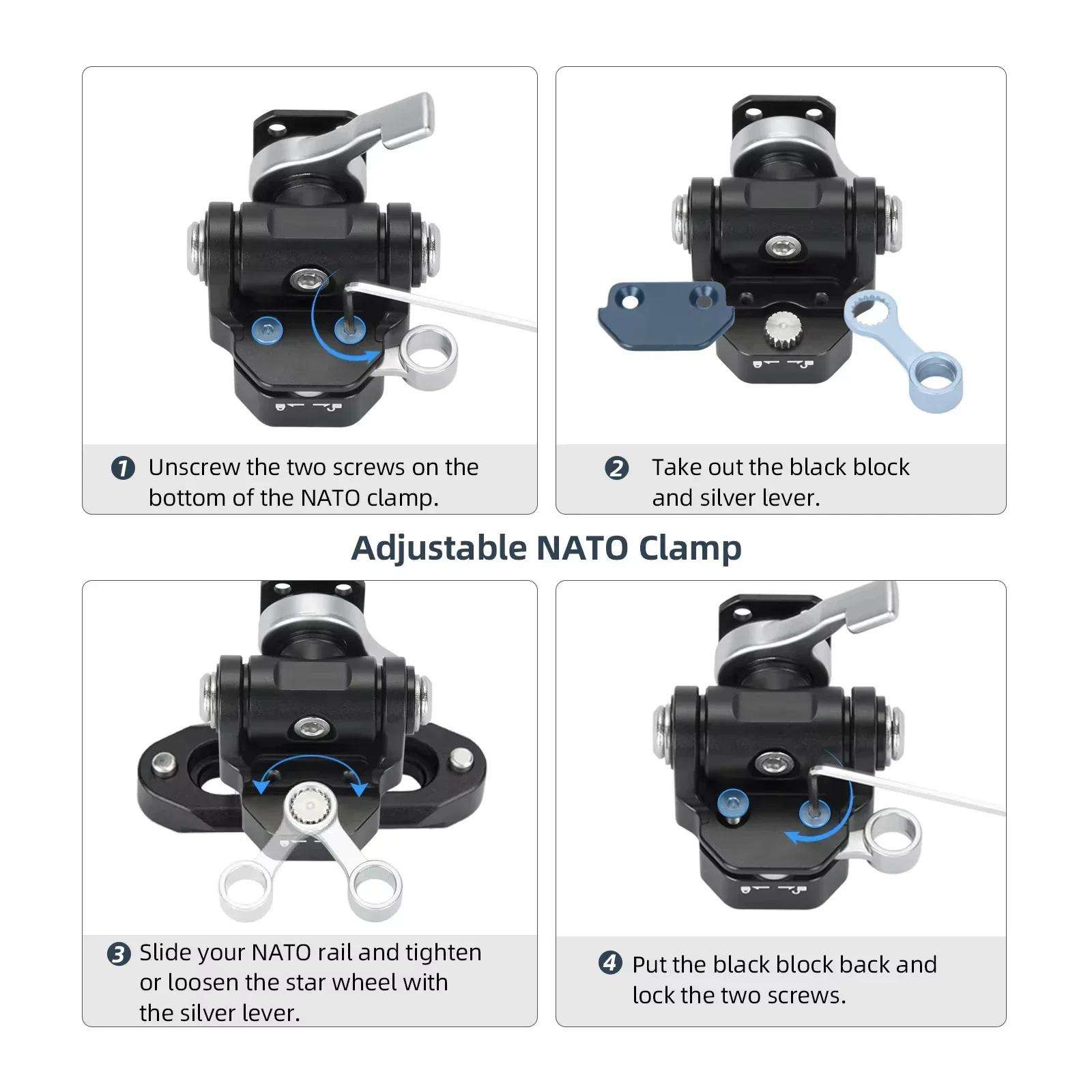 Nitze N54-S1 모니터링 브래킷 1/4 나사가 있는 퀵 릴리스 모니터 마운트..