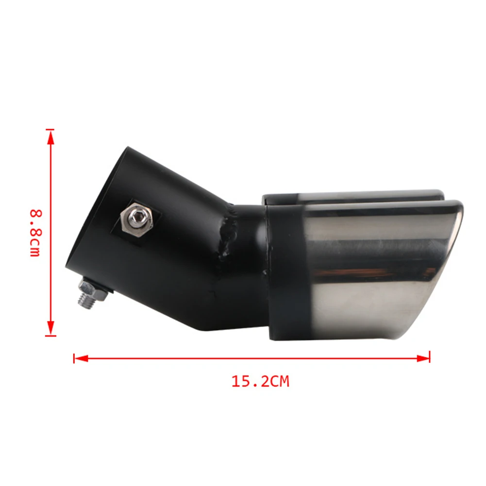 Car Exhaust Muffler Tip Stainless Steel Car Oval Rear Exhaust Dual Outlet Exhaust Tailpipe Tip Car Round Accessories