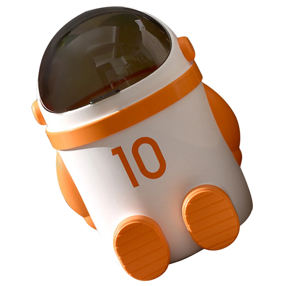 

Cartoon Waste Bucket with Lid Spaceman Design Rubbish Can Trash Can Bathroom Garbage Can