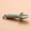 100% Silicone Self Feeding Spoons for Baby Infant Soft-Tip Training Spoon Toddler Starter Led Weaning 2pack 4