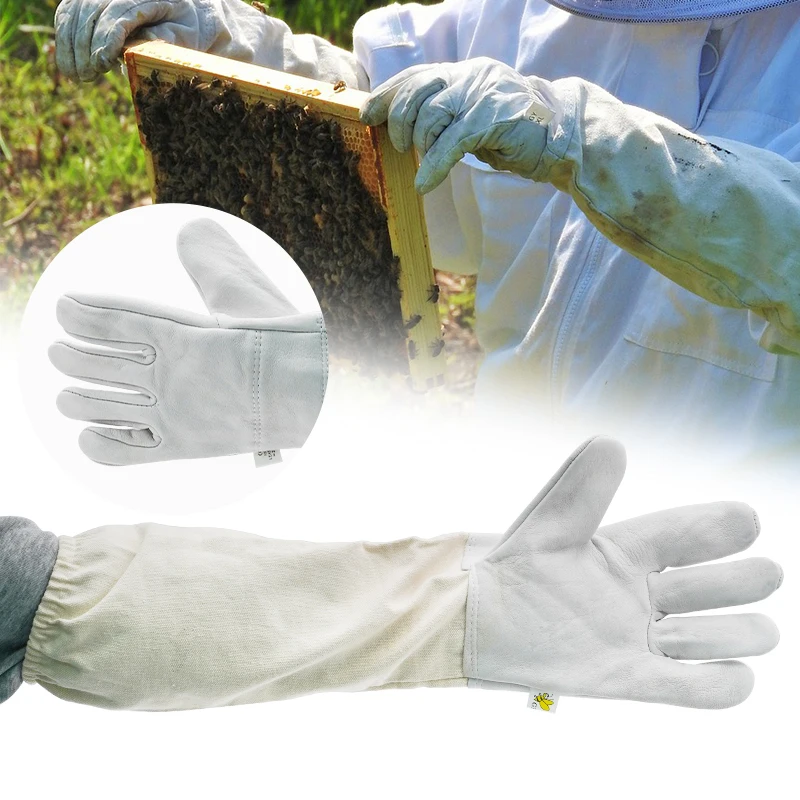 Beekeeper Gloves Protective Sleeves Professional Anti Bee for Apiculture Beekeeper Prevent Beehive Tools Stab Resistant Gloves