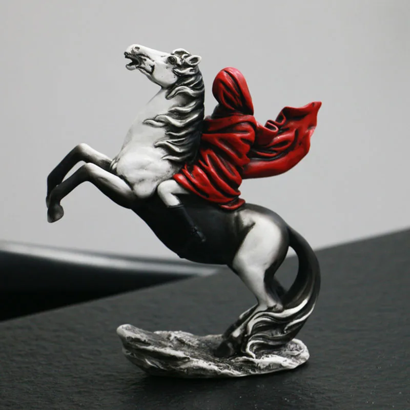 Vilead Banksy Red Knight Statue Horse Figurines Street