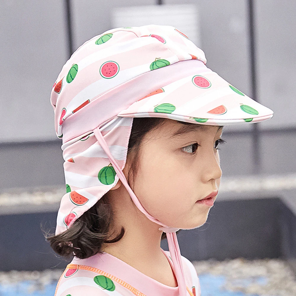 Cappelli estivi per bambini Cappelli a tesa larga regolabili Protezione UV Protezione solare per spiaggia all'aperto Cappello da sole Berretto con patta per ragazza ragazzo_voghion.com