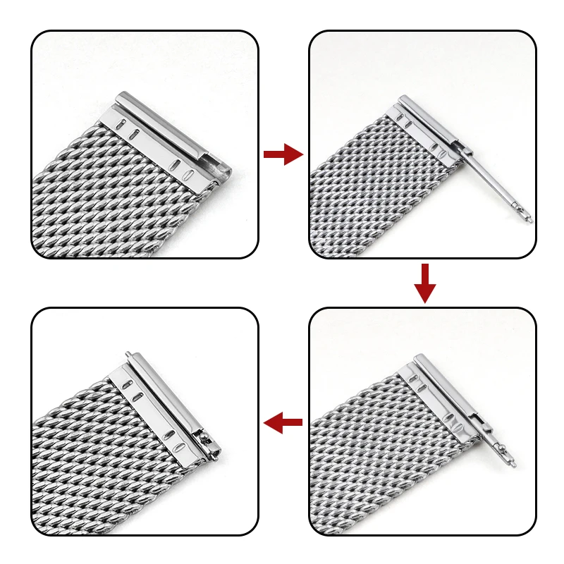 Sleek Silver Milanese Mesh Metal Wristband Strap
