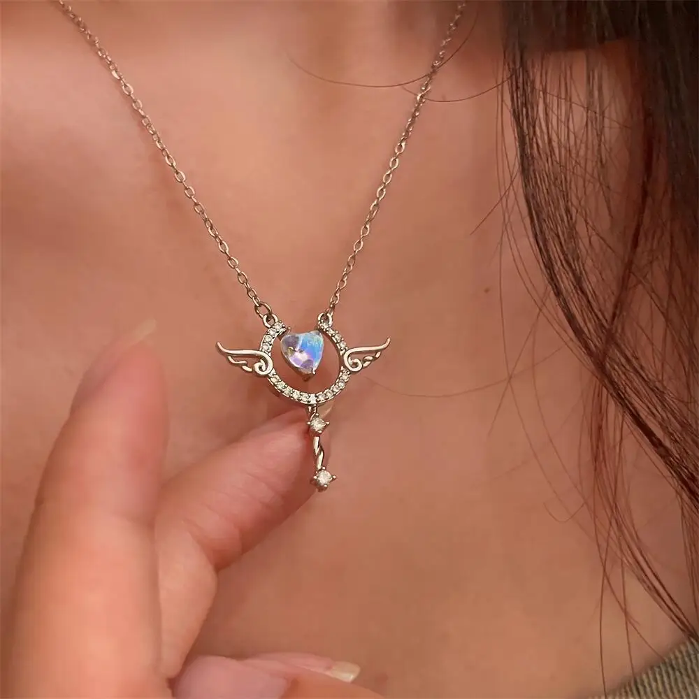 

Ожерелья в форме сердца Купидона женский кулон в форме сердца с цирконом Романтический Ангел цепочка-чокер подарок для девушки ювелирные изделия аксессуары