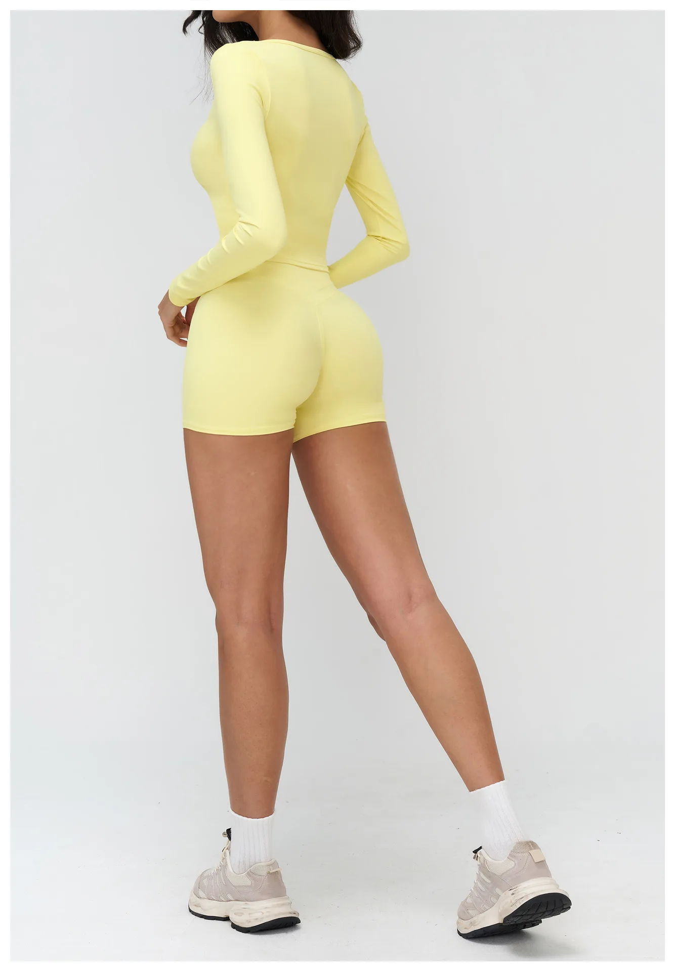 Haut Yoga Femme Manches Longues Col V