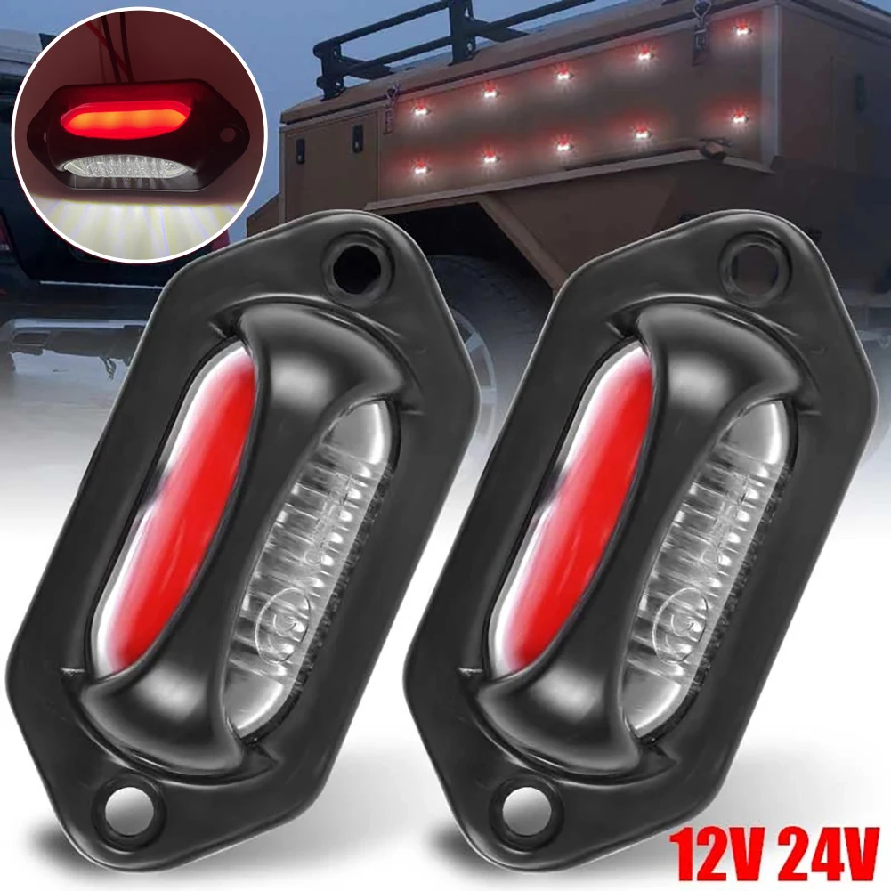 

4pcs 8LED Truck Trailer LED Side Marker Lights 12V 24V License Plate Light LED Lorry Tractor RV Pickup Clearance Parking Light