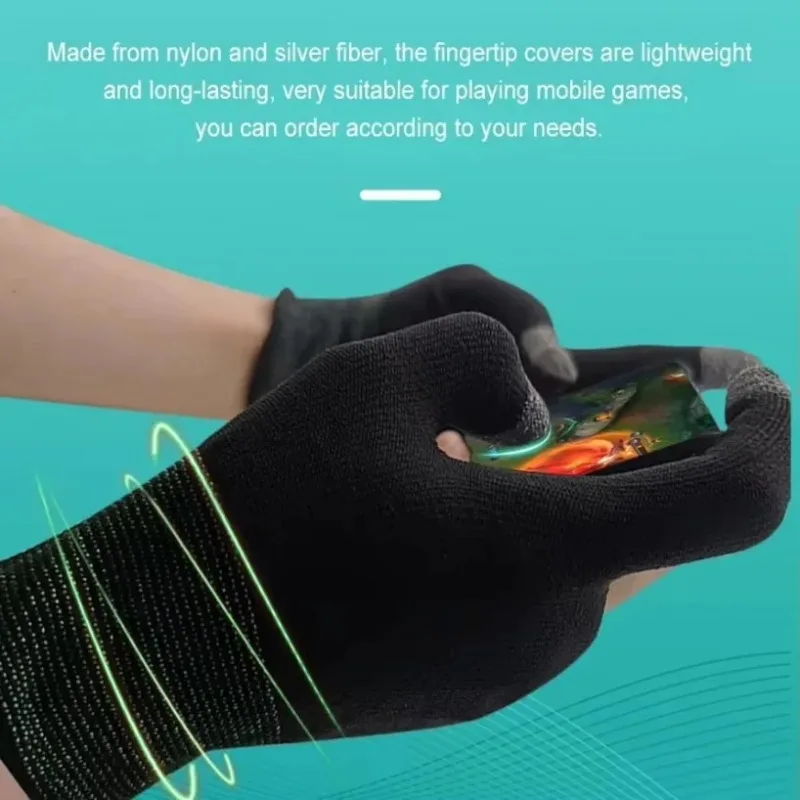 2PCS Finger Thumb Sleeve Gloves For Gamer Non-scratch Mobile Gaming Gloves Gaming Accessories Comfortable Sweat Proof