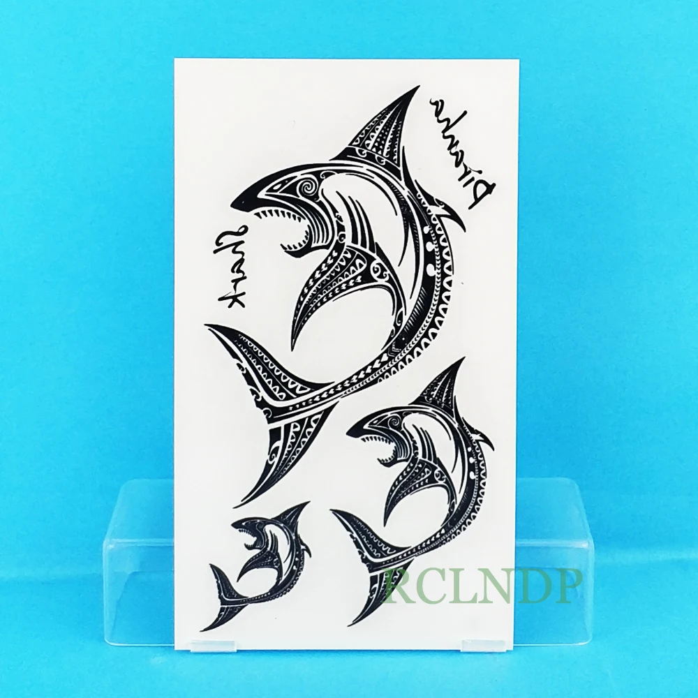 Waterproof Temporary Tattoo Sticker shark fish tatto stickers flash tatoo fake tattoos for child