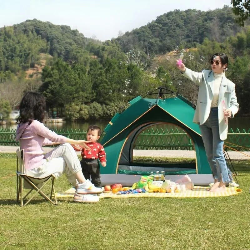 RealPero Tenda pop-up istantanea, tenda automatica facile da installare, impermeabile, antivento, tenda per famiglia, 2 porte, per 2-3 persone, campeggio, viaggi, escursionismo, spiaggia, verde