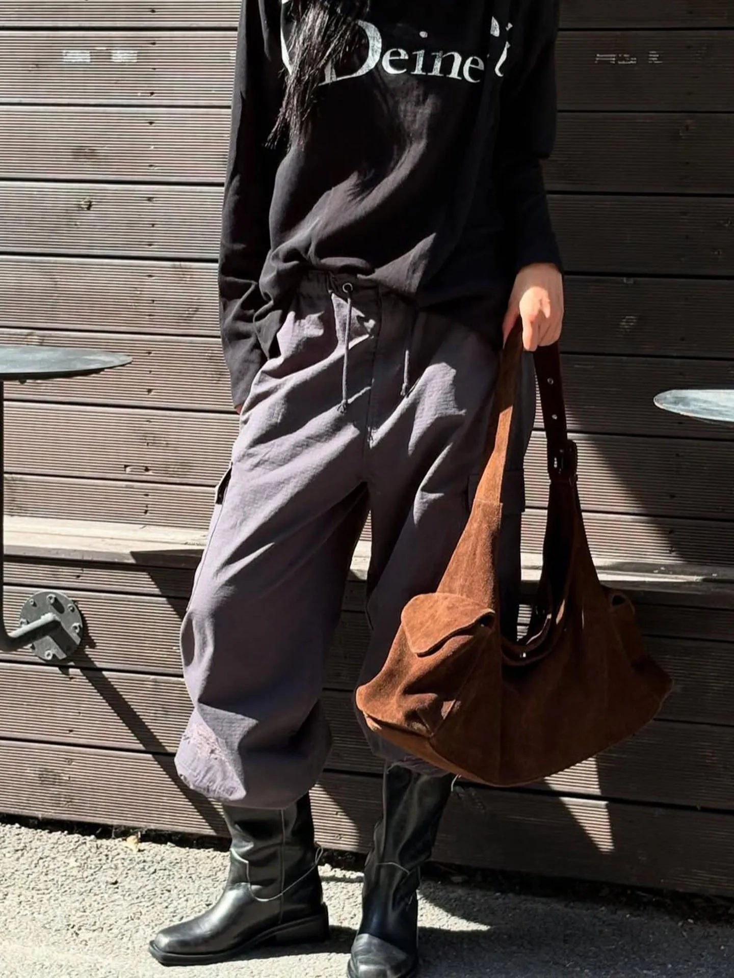 Casual Faux Suede Shoulder Bag Vintage Tote Handbag Women Retro Underarm Pouch Autumn Winter Large Capacity Top-Handle Bag